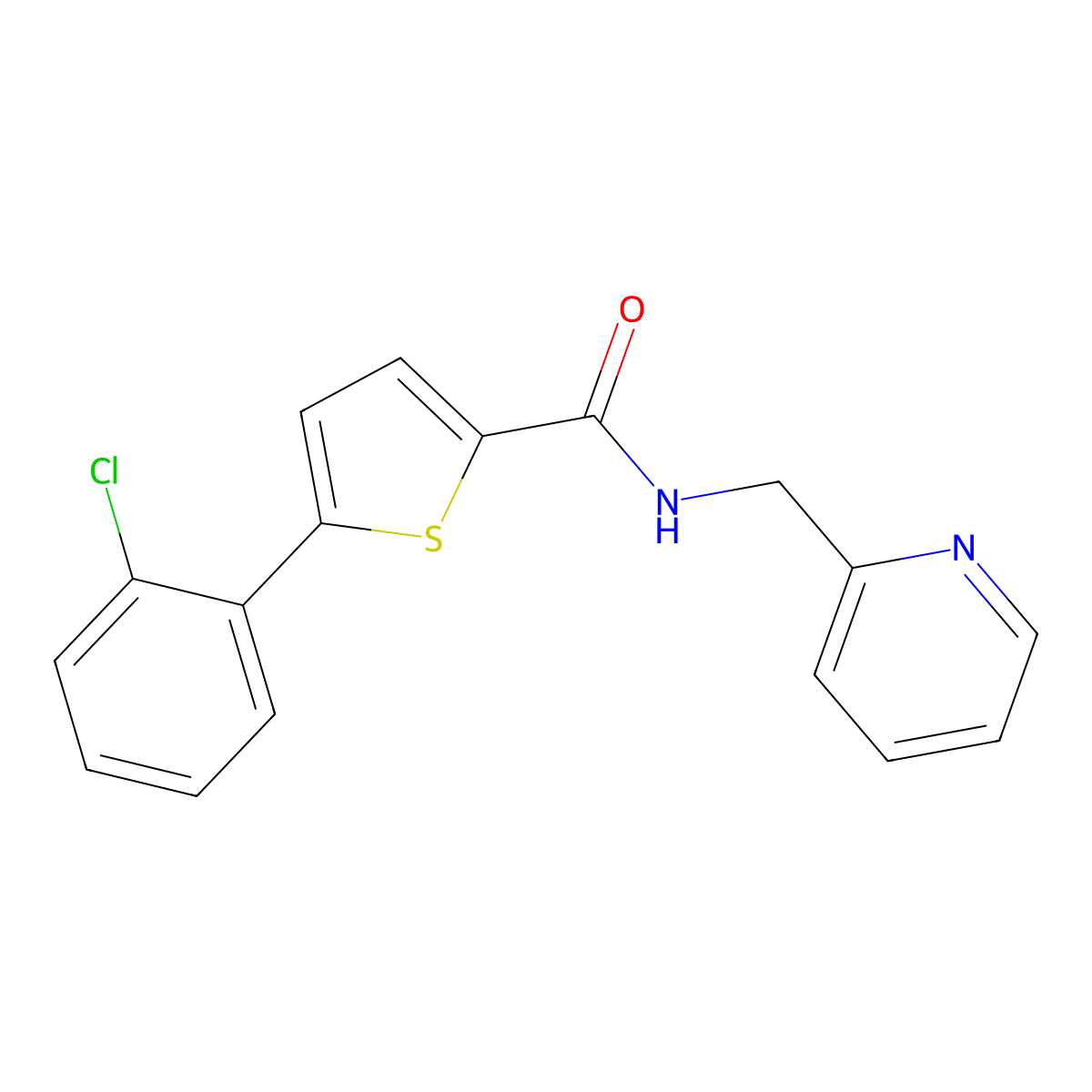 5-(2-chlorophenyl)-N-(pyridin-2-ylmethyl)thiophene-2-carboxamide molecular structure, CAS 1206091-27-1