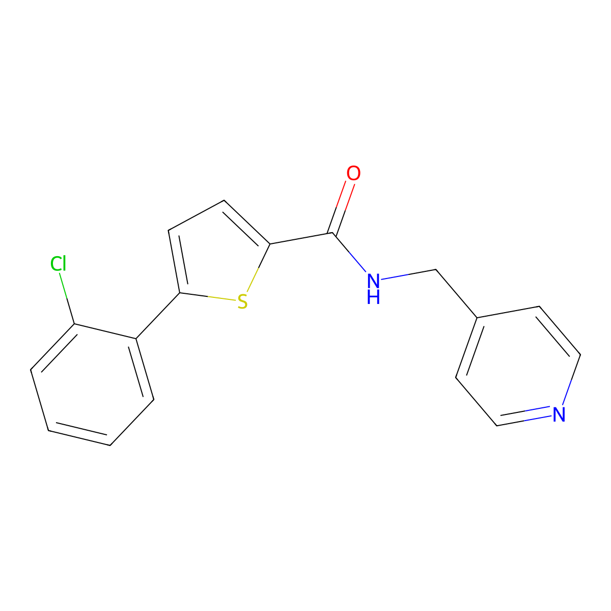 5-(2-chlorophenyl)-N-(4-pyridinylmethyl)-2-thiophenecarboxamide molecular structure, CAS 1206091-32-8