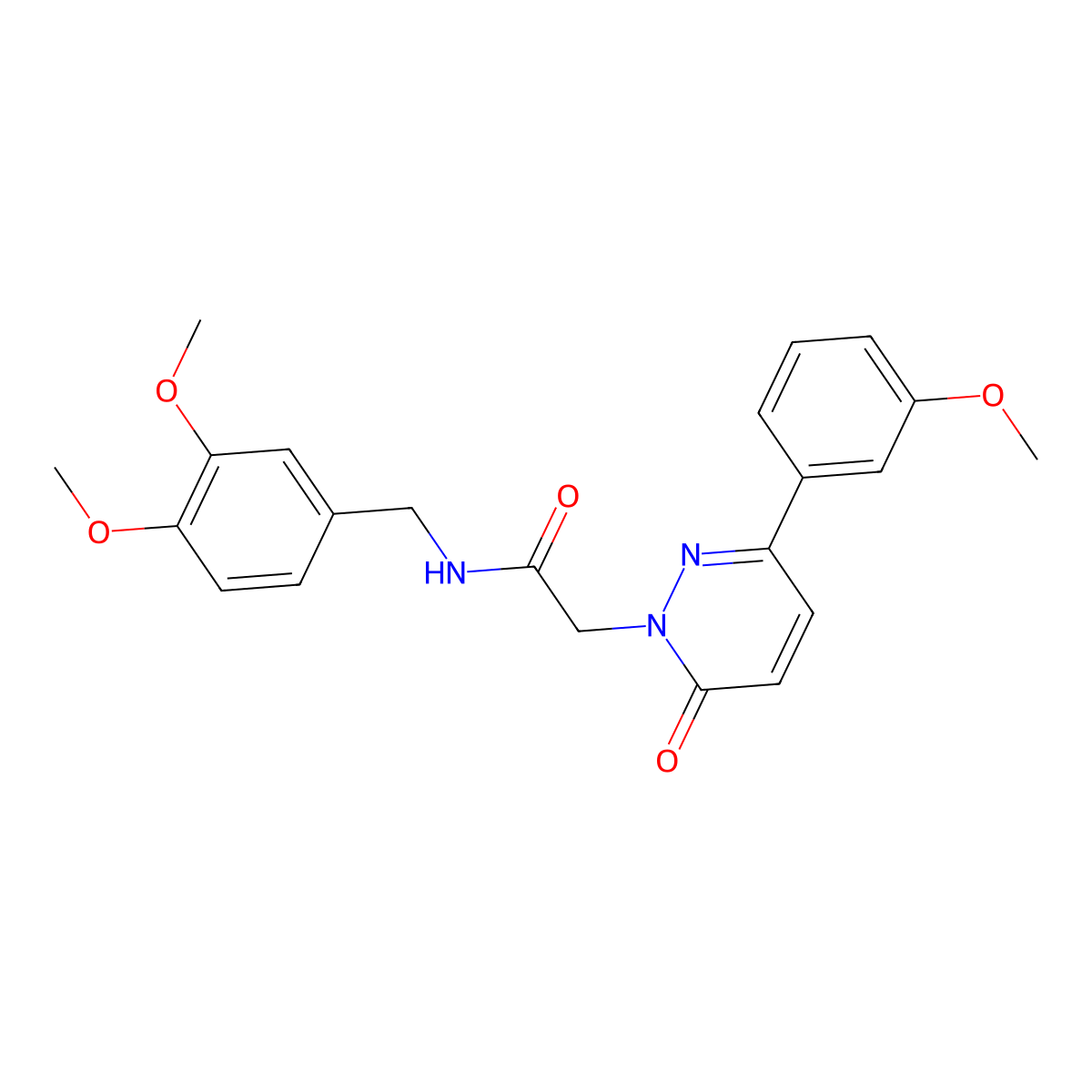 N-(3,4-dimethoxybenzyl)-2-[3-(3-methoxyphenyl)-6-oxopyridazin-1(6H)-yl]acetamide molecular structure, CAS 1206091-37-3