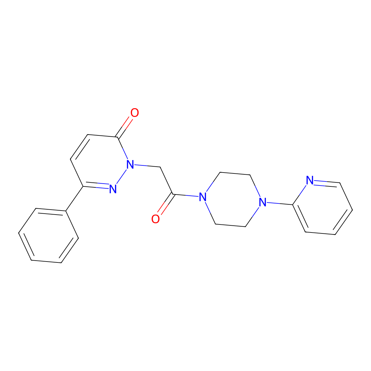 2-{2-oxo-2-[4-(2-pyridinyl)-1-piperazinyl]ethyl}-6-phenyl-3(2H)-pyridazinone molecular structure, CAS 1206091-54-4