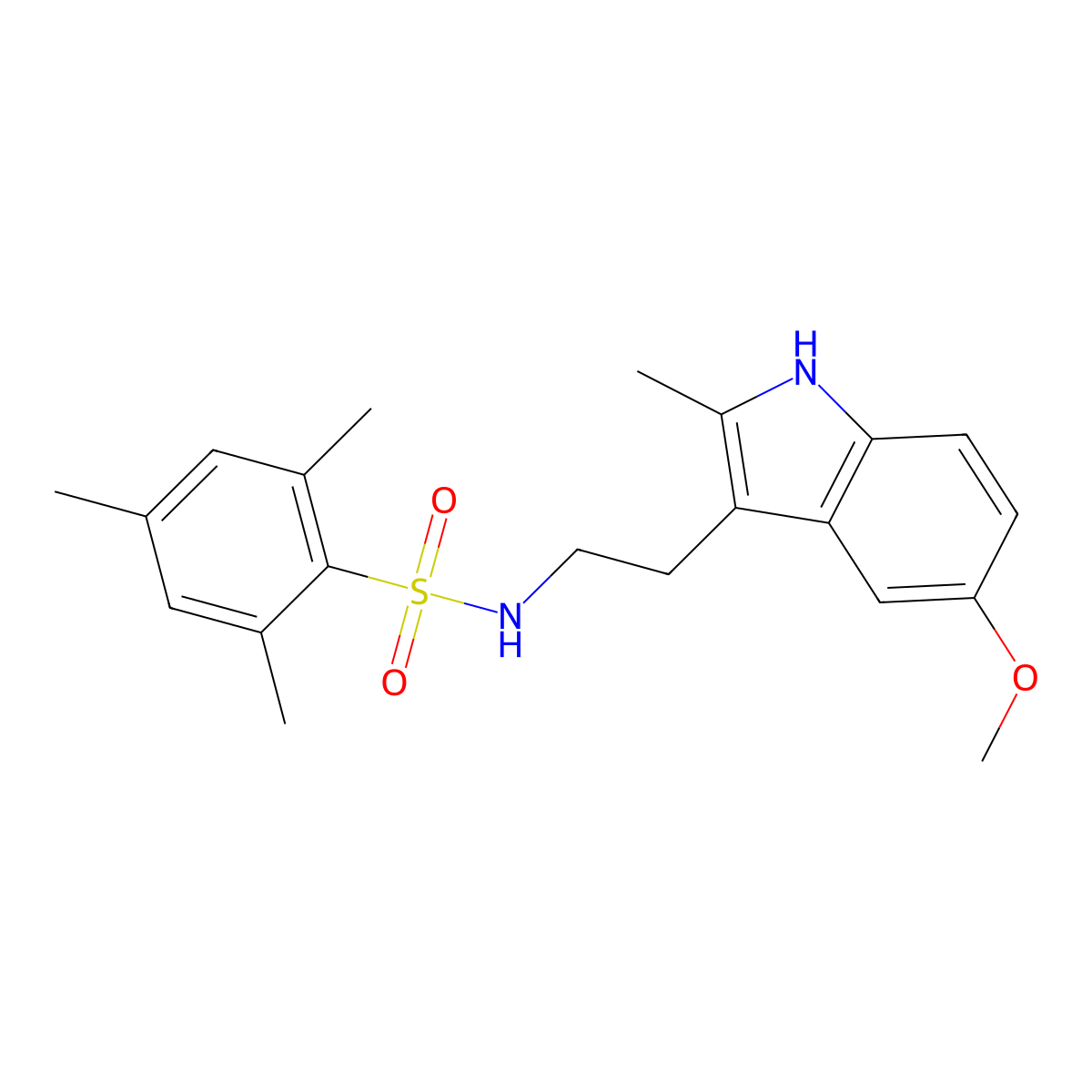 [2-(5-Methoxy-2-methylindol-3-yl)ethyl][(2,4,6-trimethylphenyl)sulfonyl]amine molecular structure, CAS 1206091-66-8