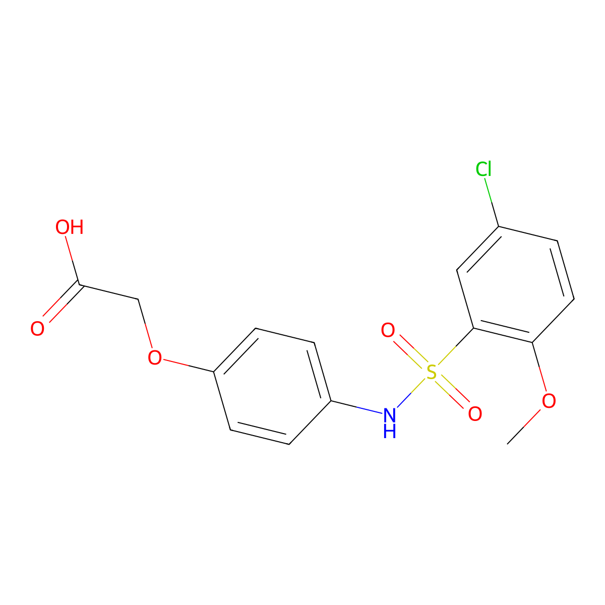 2-[4-(5-Chloro-2-methoxybenzenesulfonamido)phenoxy]acetic acid molecular structure, CAS 1206091-71-5