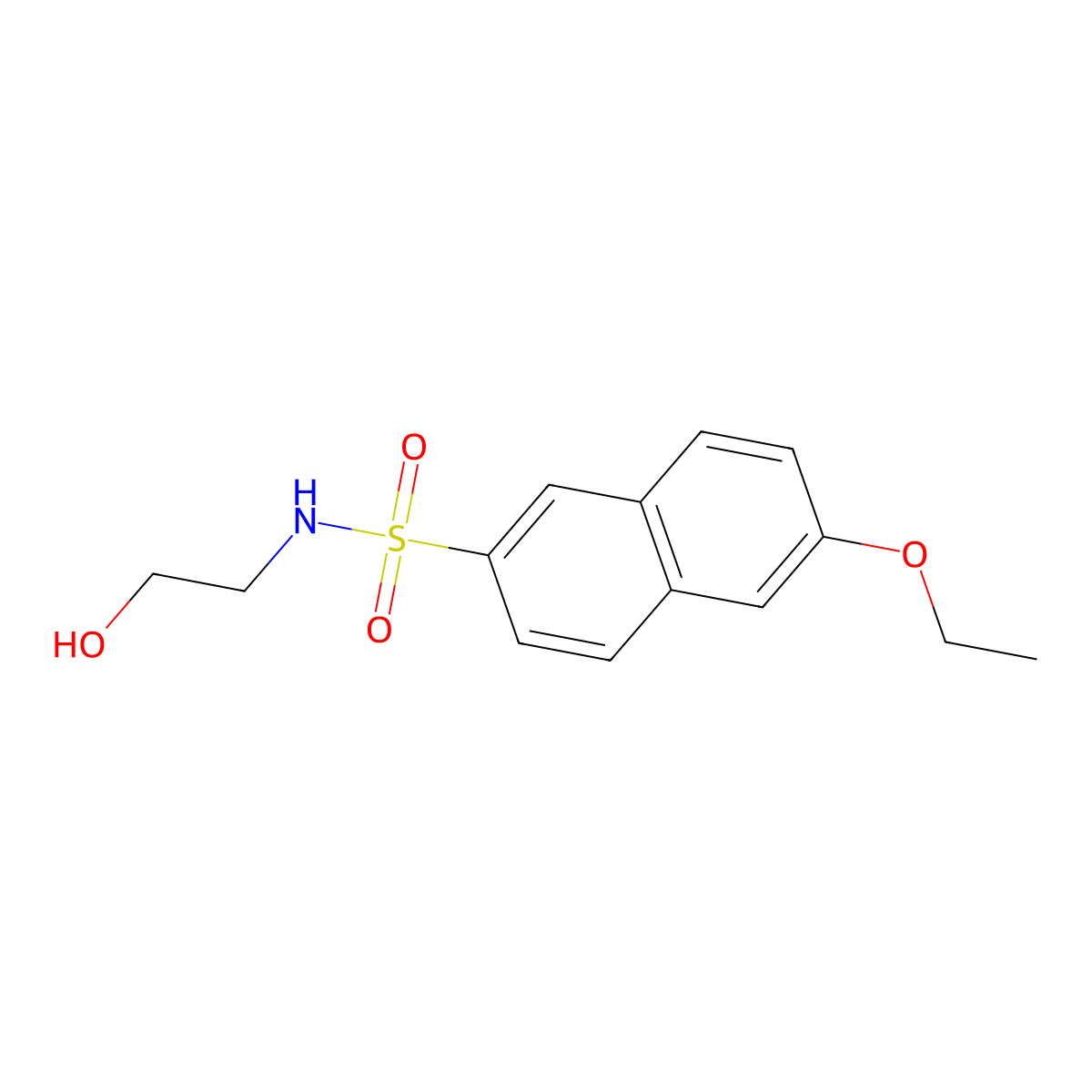 6-ethoxy-N-(2-hydroxyethyl)-2-naphthalenesulfonamide molecular structure, CAS 1206091-75-9