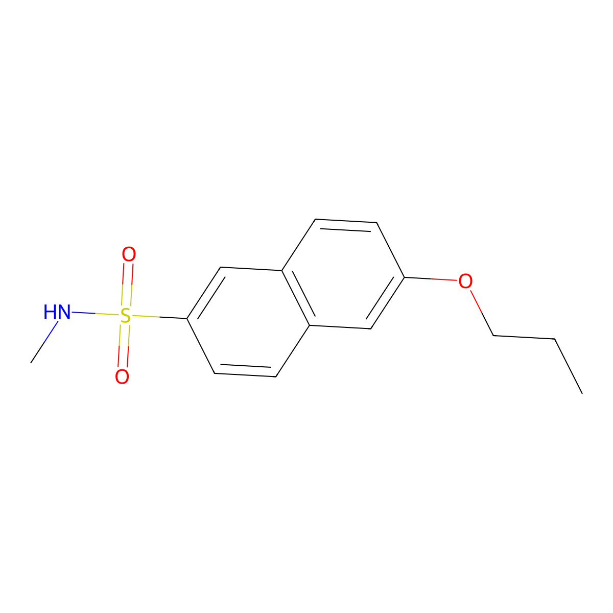 N-methyl-6-propoxynaphthalene-2-sulfonamide molecular structure, CAS 1206091-83-9