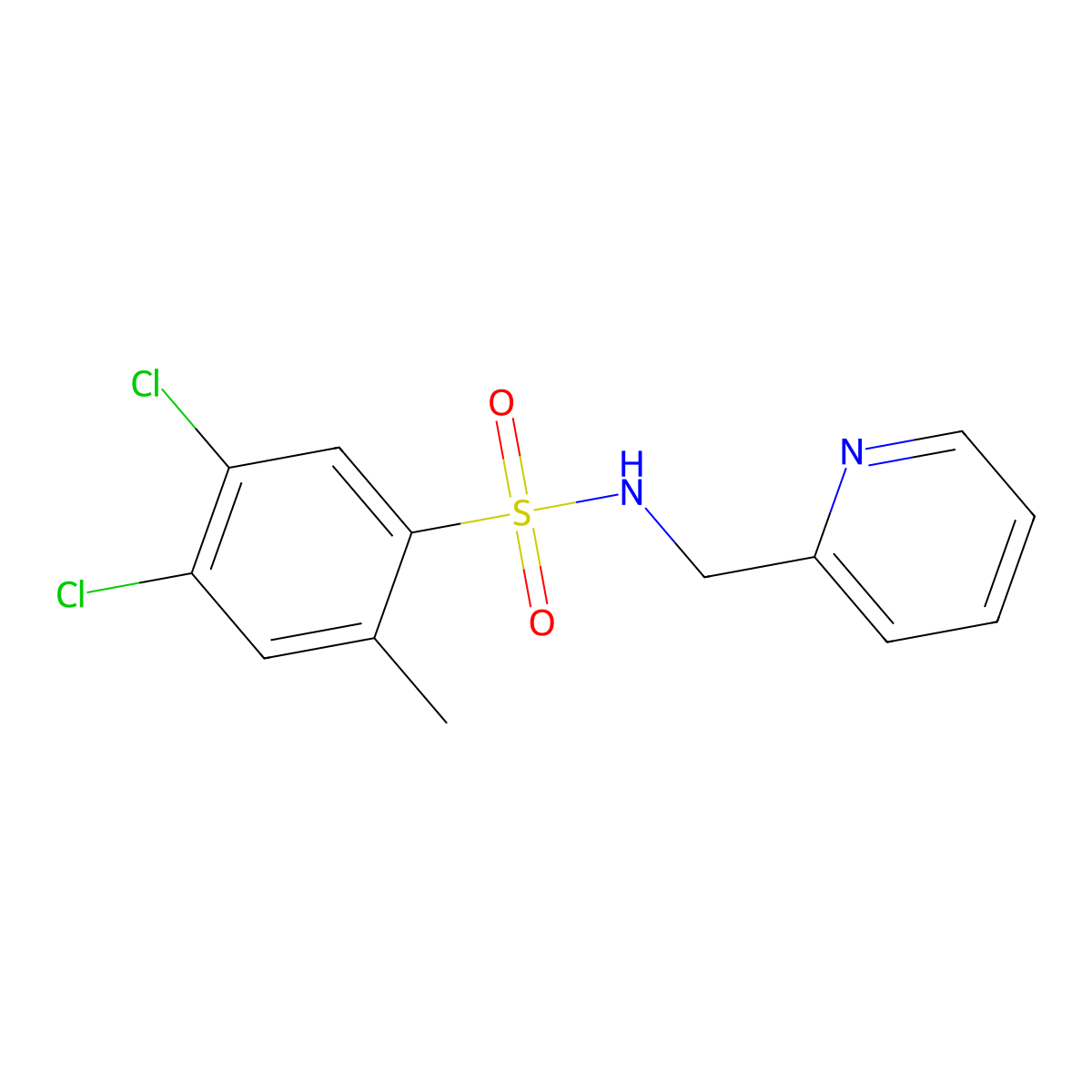 4,5-dichloro-2-methyl-N-(2-pyridinylmethyl)benzenesulfonamide molecular structure, CAS 1206092-08-1