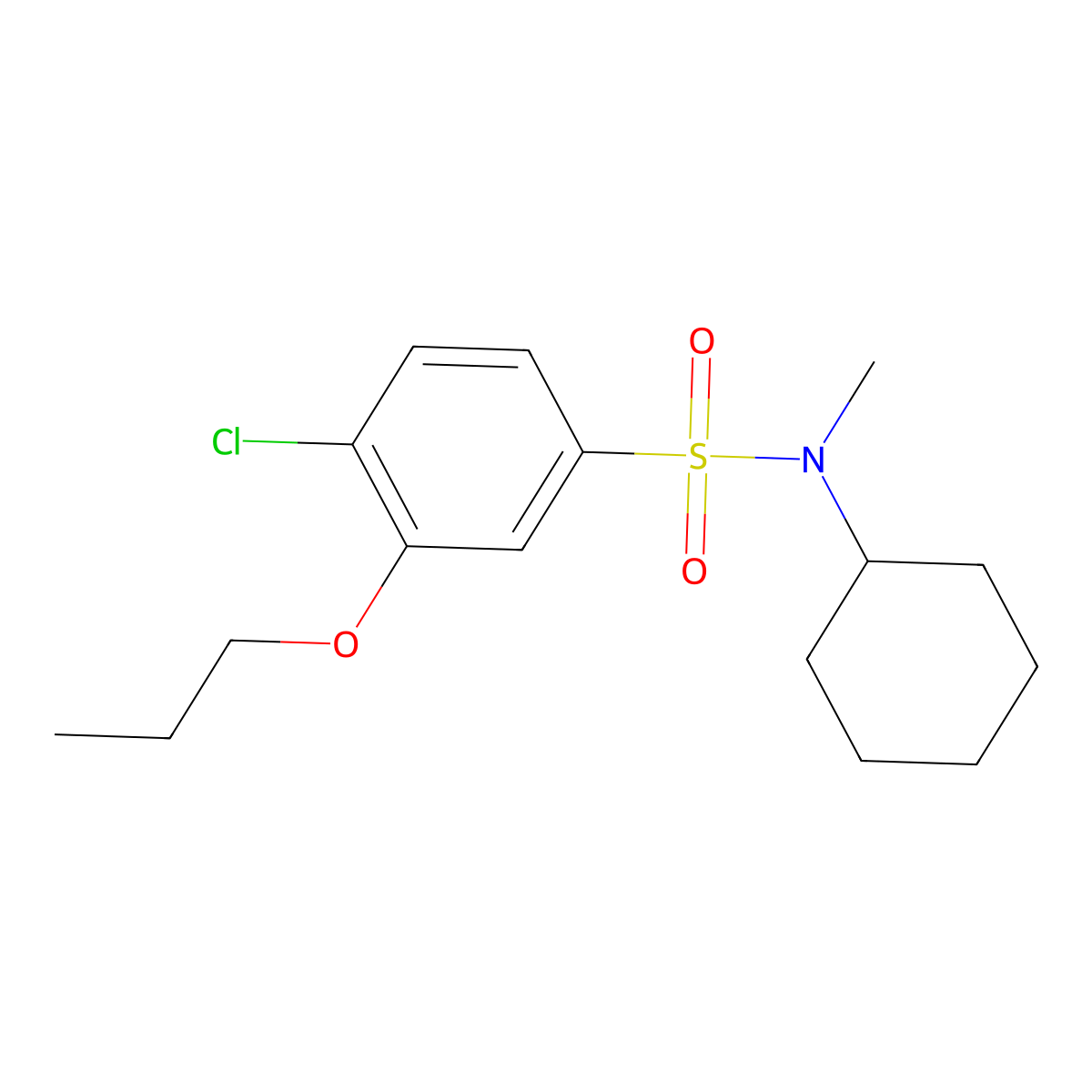 [(4-Chloro-3-propoxyphenyl)sulfonyl]cyclohexylmethylamine molecular structure, CAS 1206092-11-6