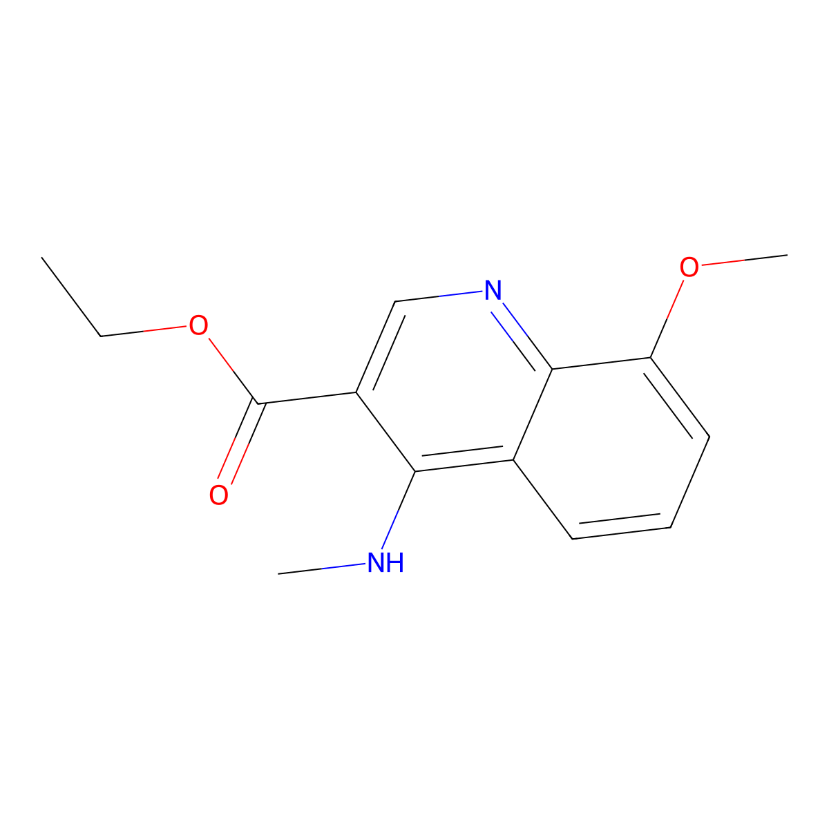 Ethyl 8-methoxy-4-(methylamino)quinoline-3-carboxylate molecular structure, CAS 1206092-15-0