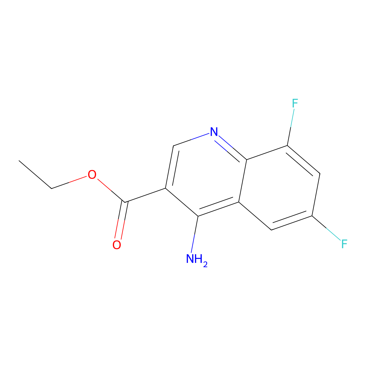 Ethyl 4-amino-6,8-difluoroquinoline-3-carboxylate molecular structure, CAS 1206092-20-7