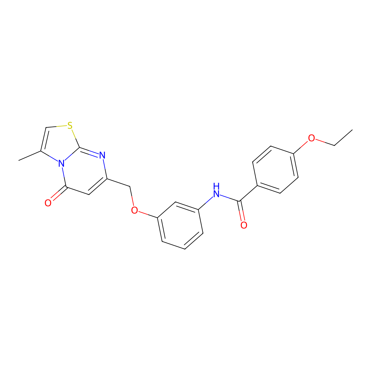 4-Ethoxy-N-[3-({3-methyl-5-oxo-5H-[1,3]thiazolo[3,2-A]pyrimidin-7-YL}methoxy)phenyl]benzamide molecular structure, CAS 1206092-21-8