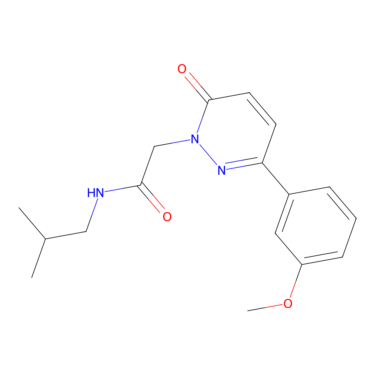 N-isobutyl-2-[3-(3-methoxyphenyl)-6-oxo-1(6H)-pyridazinyl]acetamide molecular structure, CAS 1206092-32-1