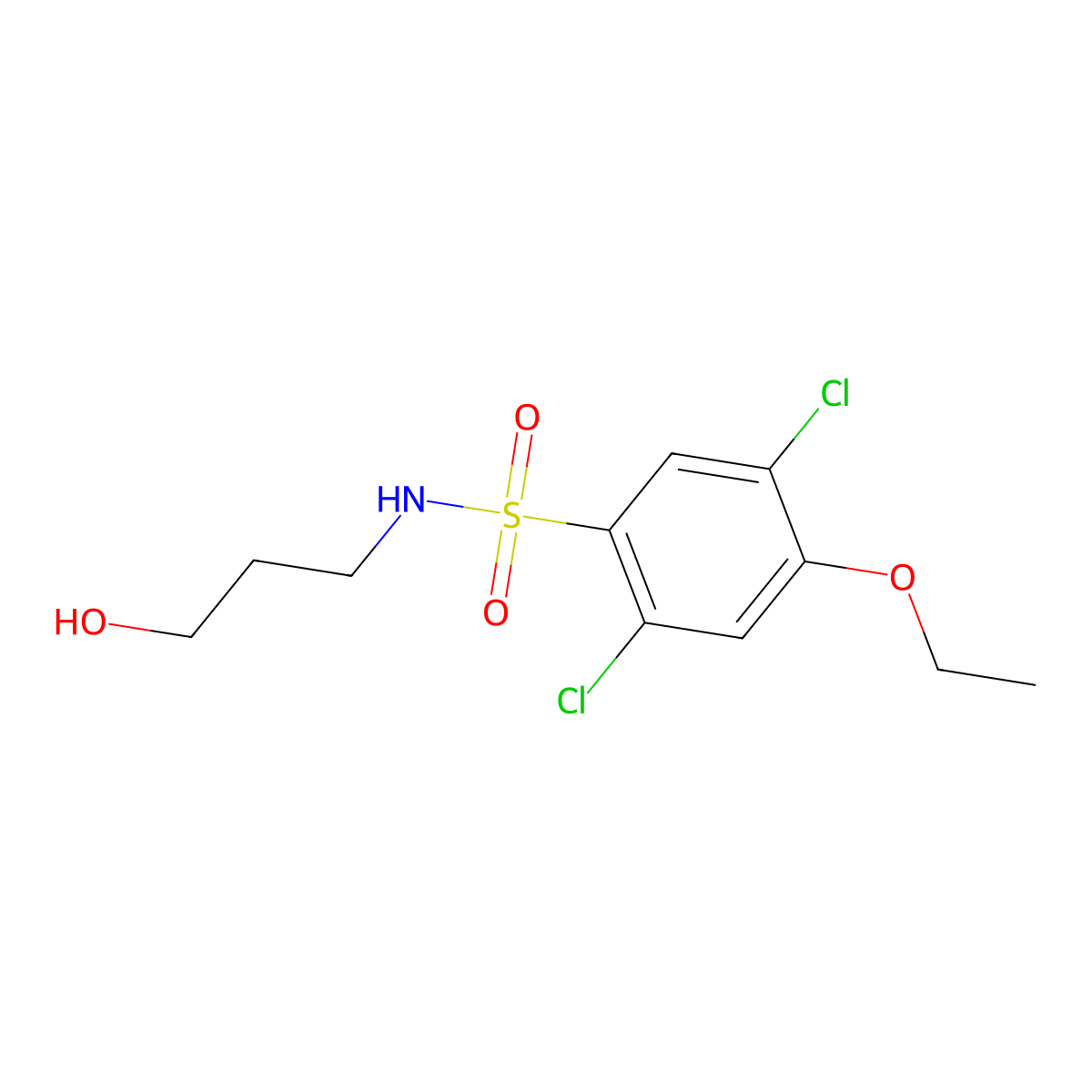 2,5-dichloro-4-ethoxy-N-(3-hydroxypropyl)benzenesulfonamide molecular structure, CAS 1206092-49-0
