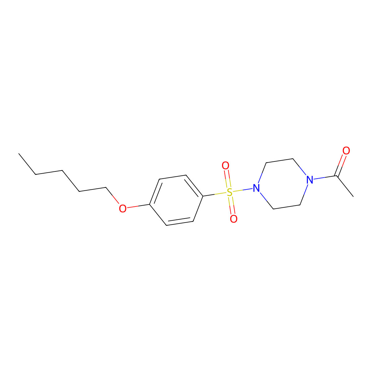 1-Acetyl-4-[(4-pentyloxyphenyl)sulfonyl]piperazine molecular structure, CAS 1206092-64-9