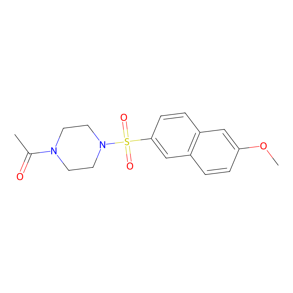 1-Acetyl-4-[(6-methoxy-2-naphthyl)sulfonyl]piperazine molecular structure, CAS 1206092-74-1