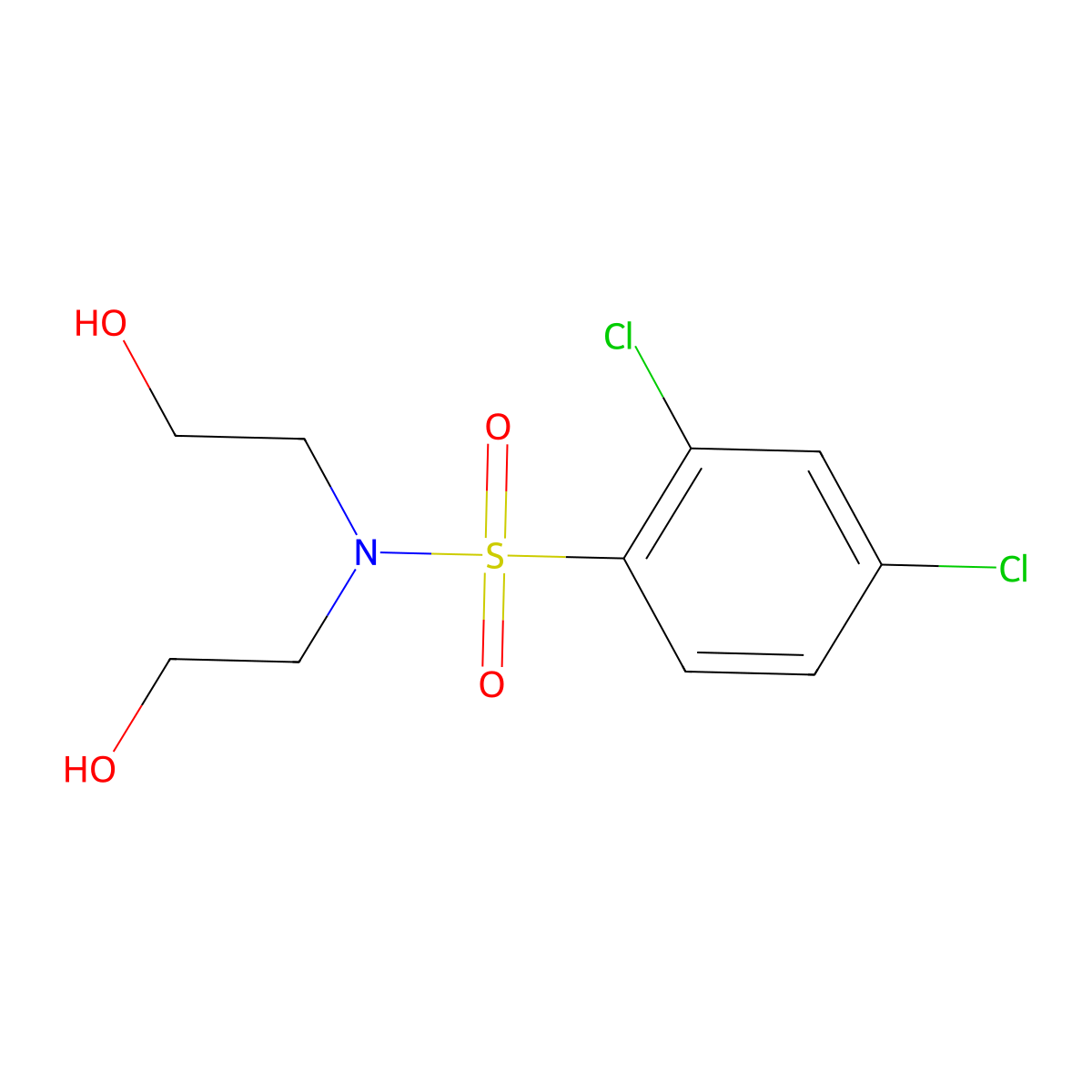 [(2,4-Dichlorophenyl)sulfonyl]bis(2-hydroxyethyl)amine molecular structure, CAS 1206092-77-4