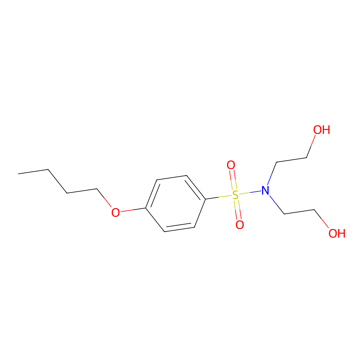Bis(2-hydroxyethyl)[(4-butoxyphenyl)sulfonyl]amine molecular structure, CAS 1206092-80-9