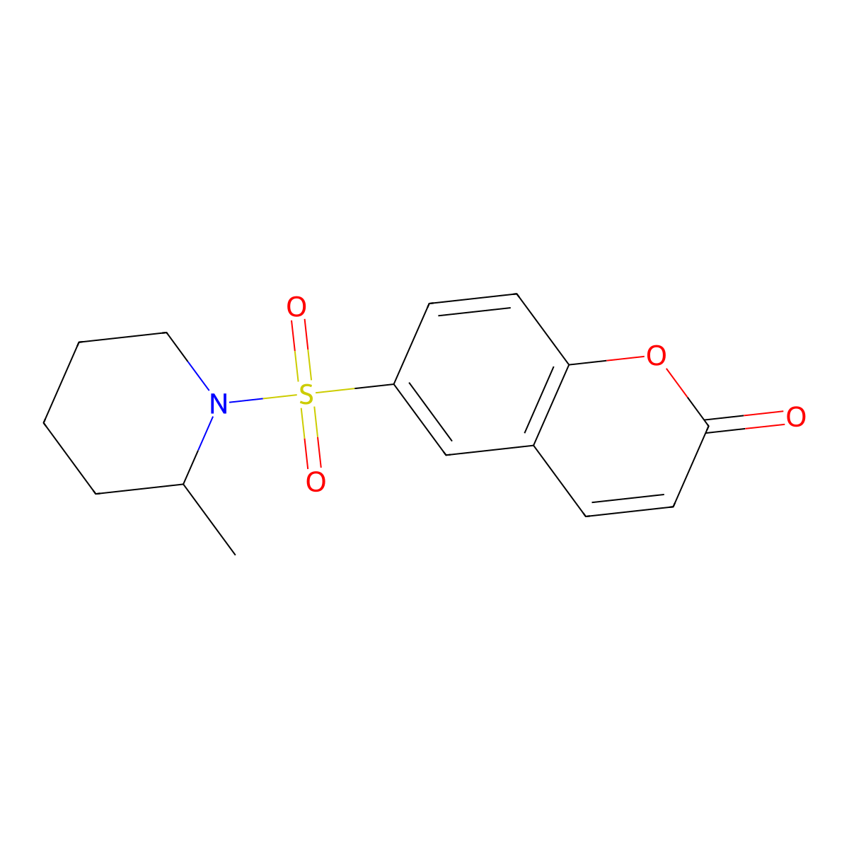 6-[(2-Methylpiperidyl)sulfonyl]chromen-2-one molecular structure, CAS 1206092-83-2