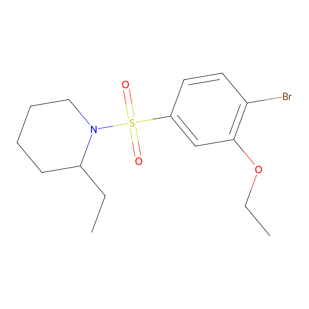 1-(4-Bromo-3-ethoxybenzenesulfonyl)-2-ethylpiperidine molecular structure, CAS 1206092-88-7