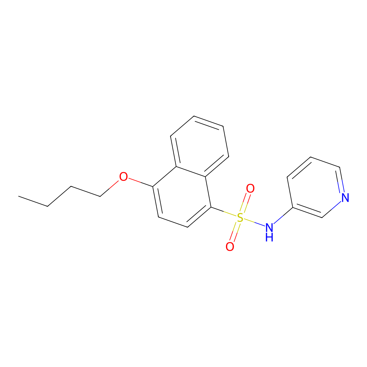 [(4-Butoxynaphthyl)sulfonyl]-3-pyridylamine molecular structure, CAS 1206092-90-1