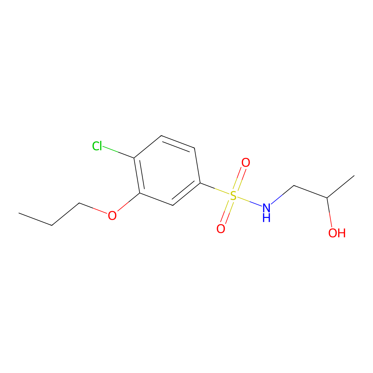 [(4-Chloro-3-propoxyphenyl)sulfonyl](2-hydroxypropyl)amine molecular structure, CAS 1206093-34-6