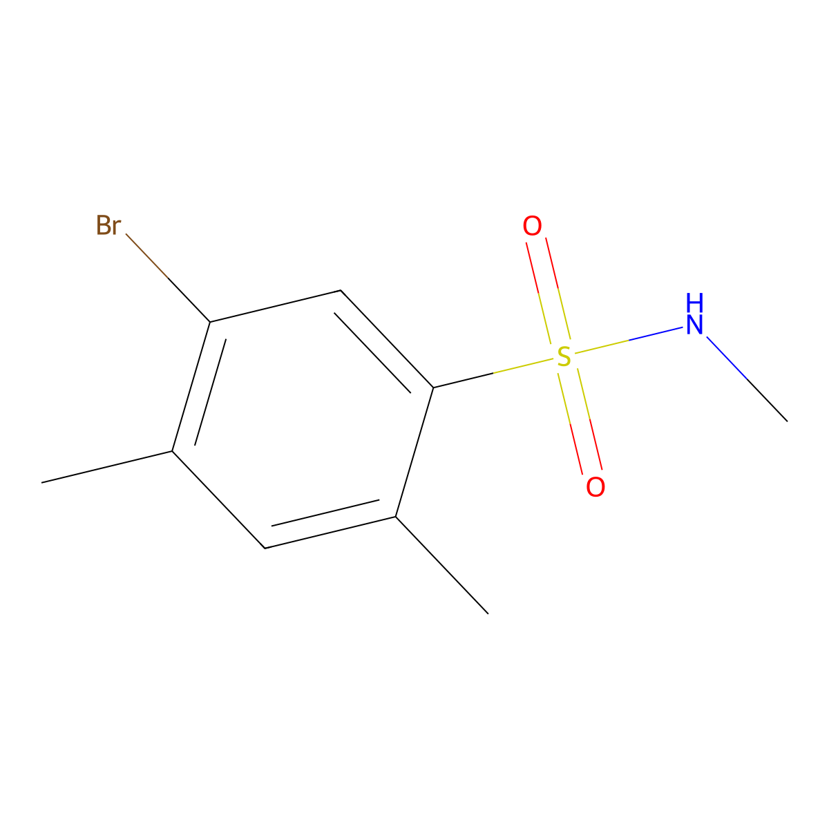 5-bromo-N,2,4-trimethylbenzene-1-sulfonamide molecular structure, CAS 1206093-35-7