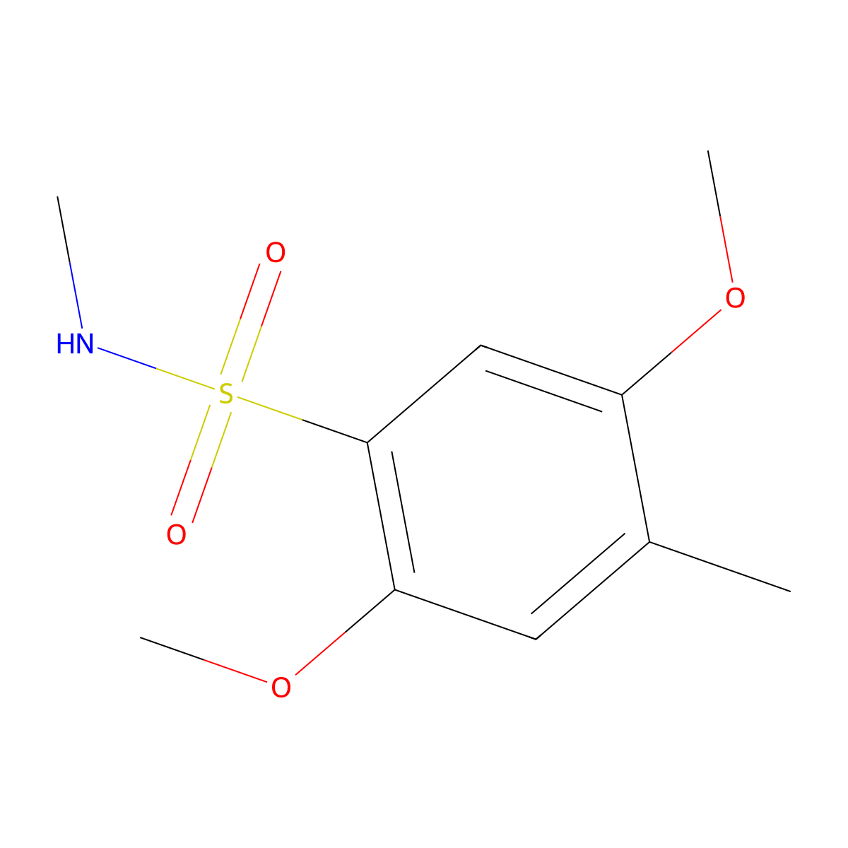 2,5-dimethoxy-N,4-dimethylbenzenesulfonamide molecular structure, CAS 1206093-36-8
