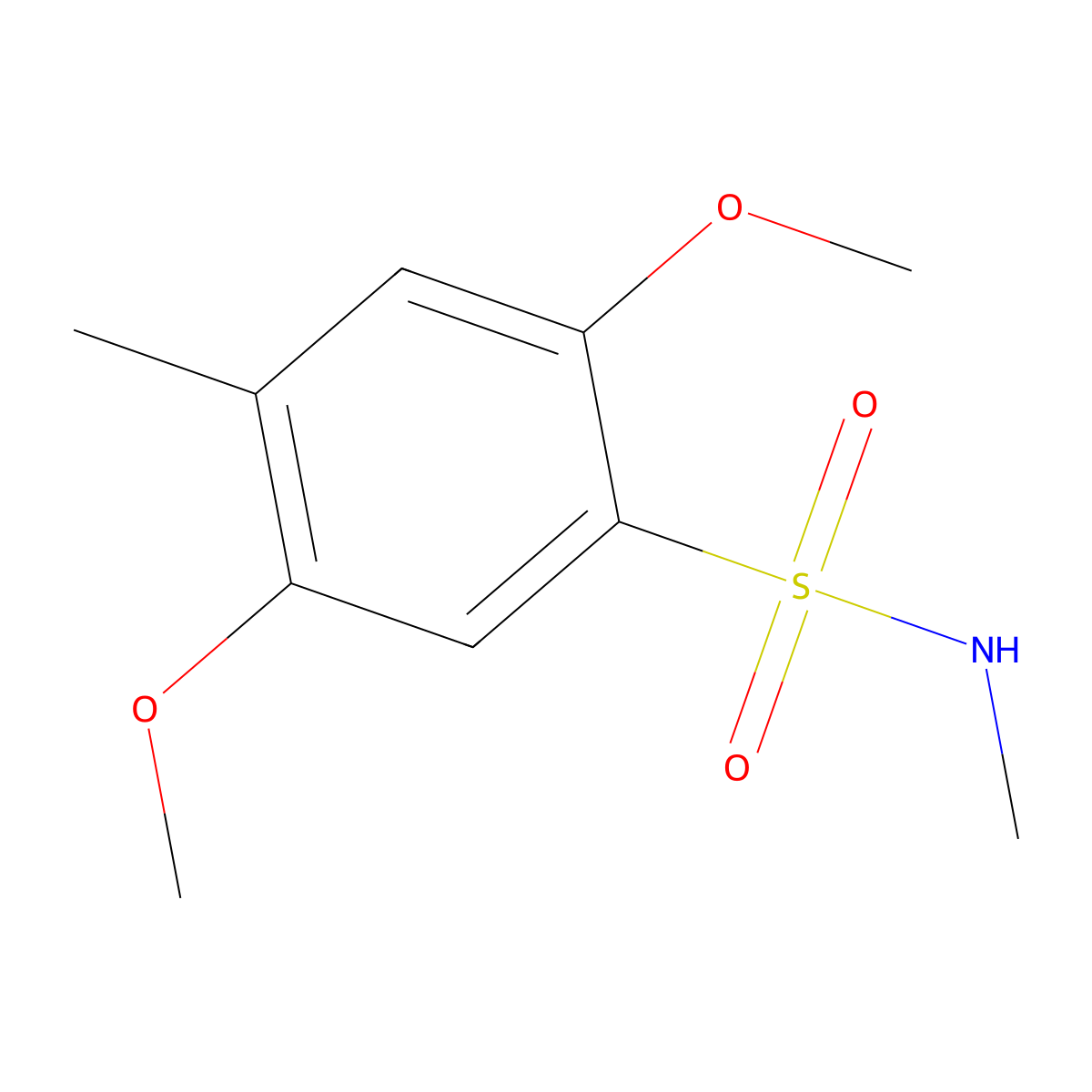 2,5-dimethoxy-N,4-dimethylbenzenesulfonamide molecular structure, CAS 1206093-36-8