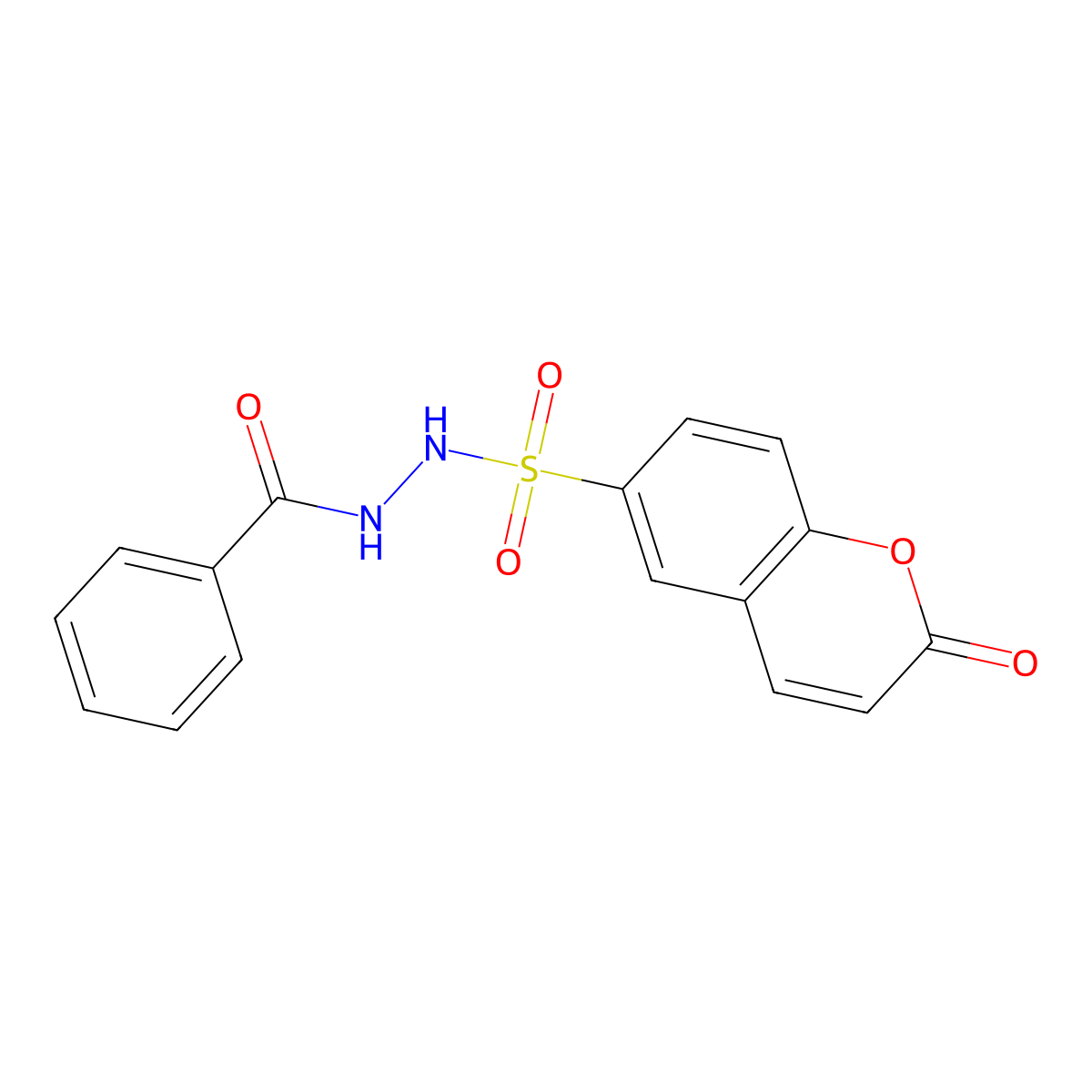 N-{[(2-oxochromen-6-yl)sulfonyl]amino}benzamide molecular structure, CAS 1206093-37-9