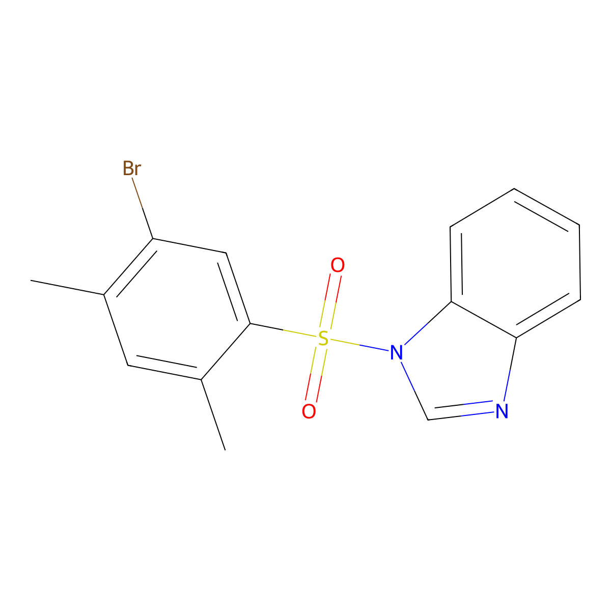 1-[(5-bromo-2,4-dimethylphenyl)sulfonyl]-1H-benzimidazole molecular structure, CAS 1206093-68-6