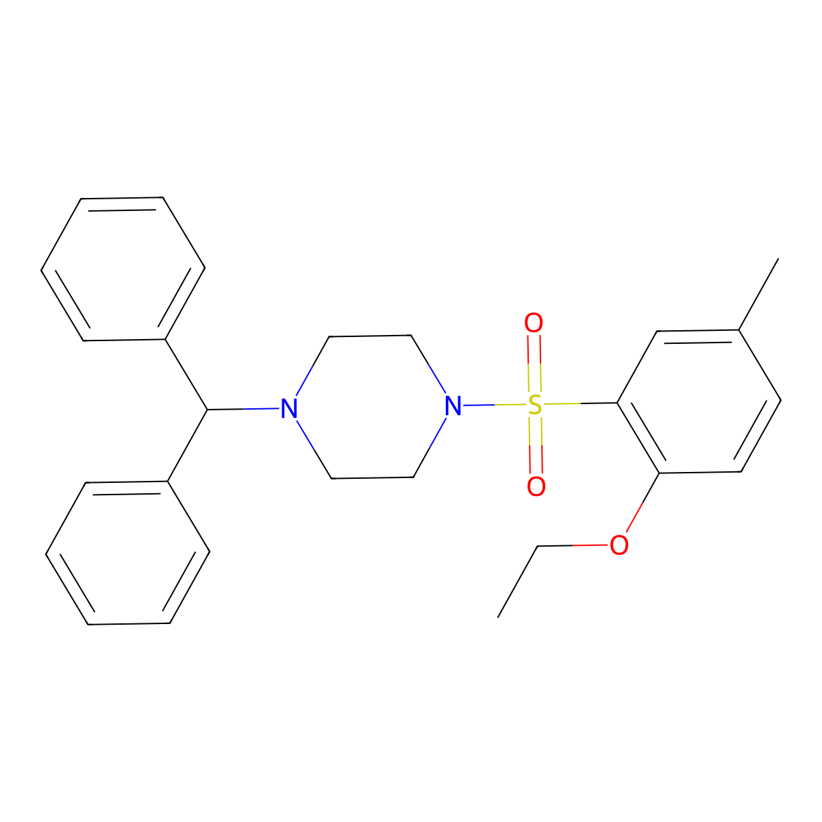 1-(Diphenylmethyl)-4-(2-ethoxy-5-methylbenzenesulfonyl)piperazine molecular structure, CAS 1206093-81-3