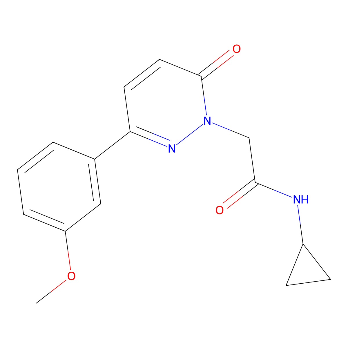 N-cyclopropyl-2-[3-(3-methoxyphenyl)-6-oxopyridazin-1(6H)-yl]acetamide molecular structure, CAS 1206096-42-5