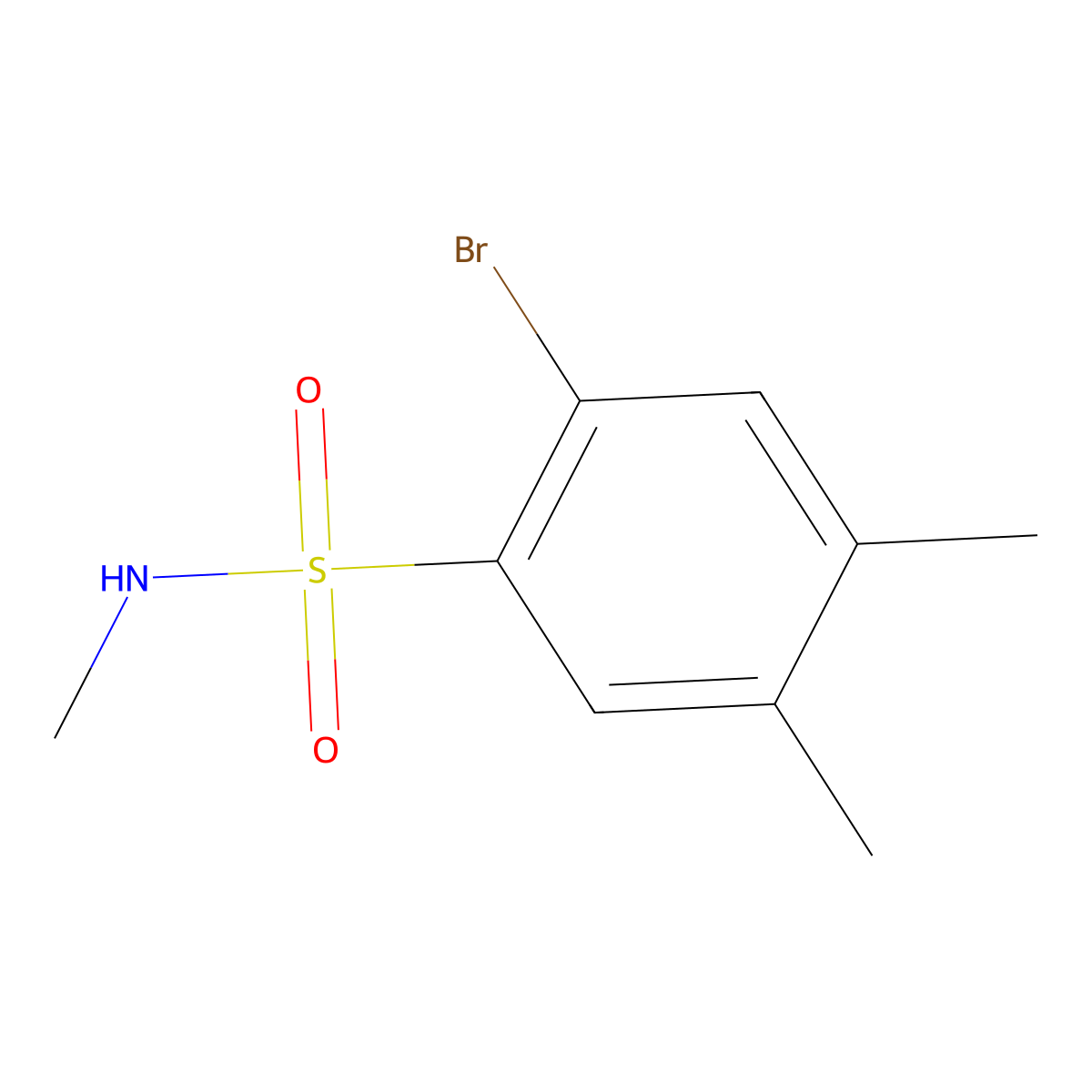 2-bromo-N,4,5-trimethylbenzenesulfonamide molecular structure, CAS 1206096-52-7