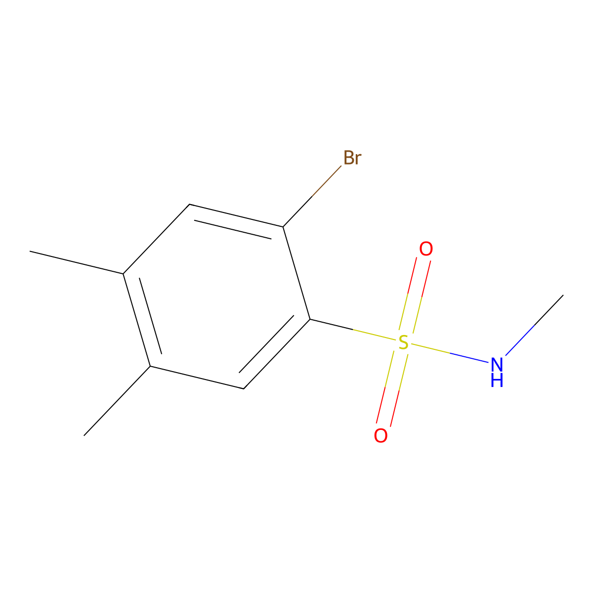 2-bromo-N,4,5-trimethylbenzenesulfonamide molecular structure, CAS 1206096-52-7