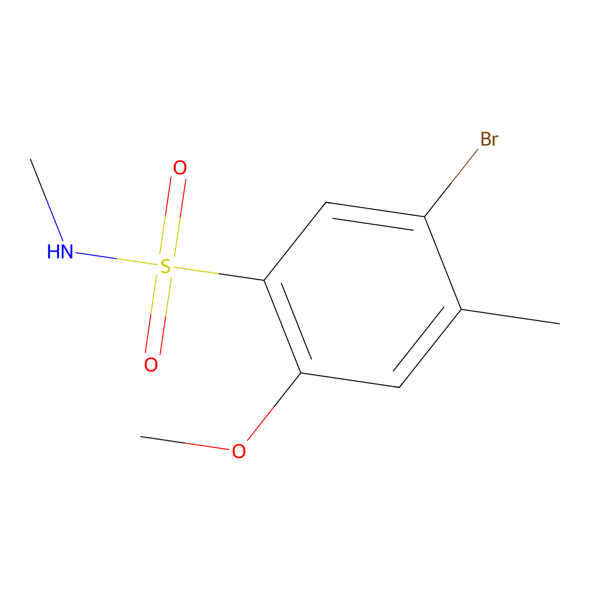 5-bromo-2-methoxy-N,4-dimethylbenzenesulfonamide molecular structure, CAS 1206096-59-4