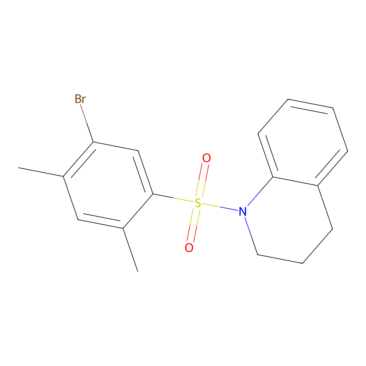 1-(5-Bromo-2,4-dimethylbenzenesulfonyl)-1,2,3,4-tetrahydroquinoline molecular structure, CAS 1206098-36-3