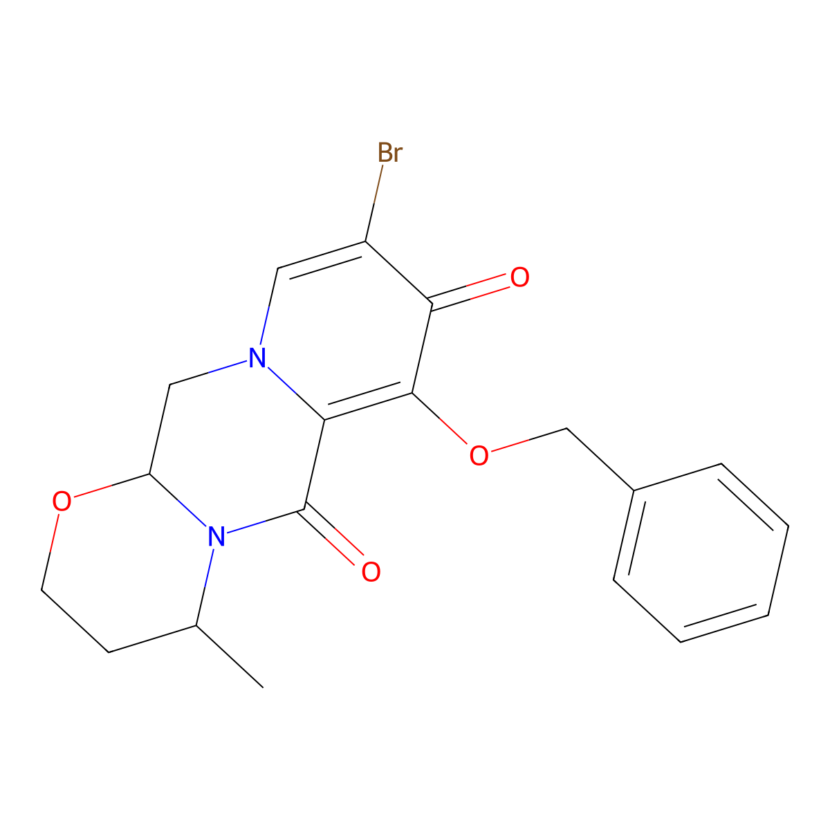 (4R,12AS)-7-(benzyloxy)-9-bromo-4-methyl-3,4,12,12a-tetrahydro-2H-pyrido[1',2':4,5]pyrazino[2,1-b][1,3]oxazine-6,8-dione molecular structure, CAS 1206102-10-4