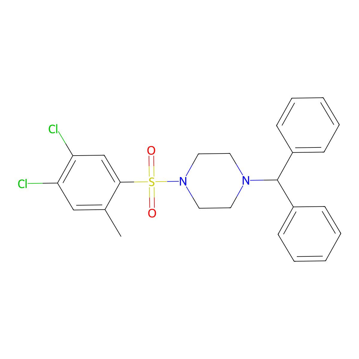 1-Benzhydryl-4-(4,5-dichloro-2-methylphenyl)sulfonylpiperazine molecular structure, CAS 1206103-77-6