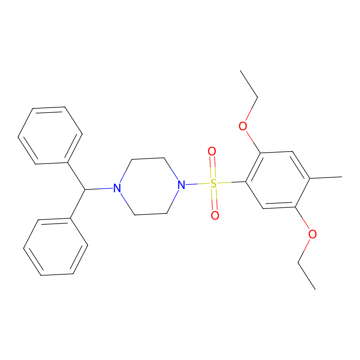 1-(2,5-Diethoxy-4-methylbenzenesulfonyl)-4-(diphenylmethyl)piperazine molecular structure, CAS 1206103-79-8