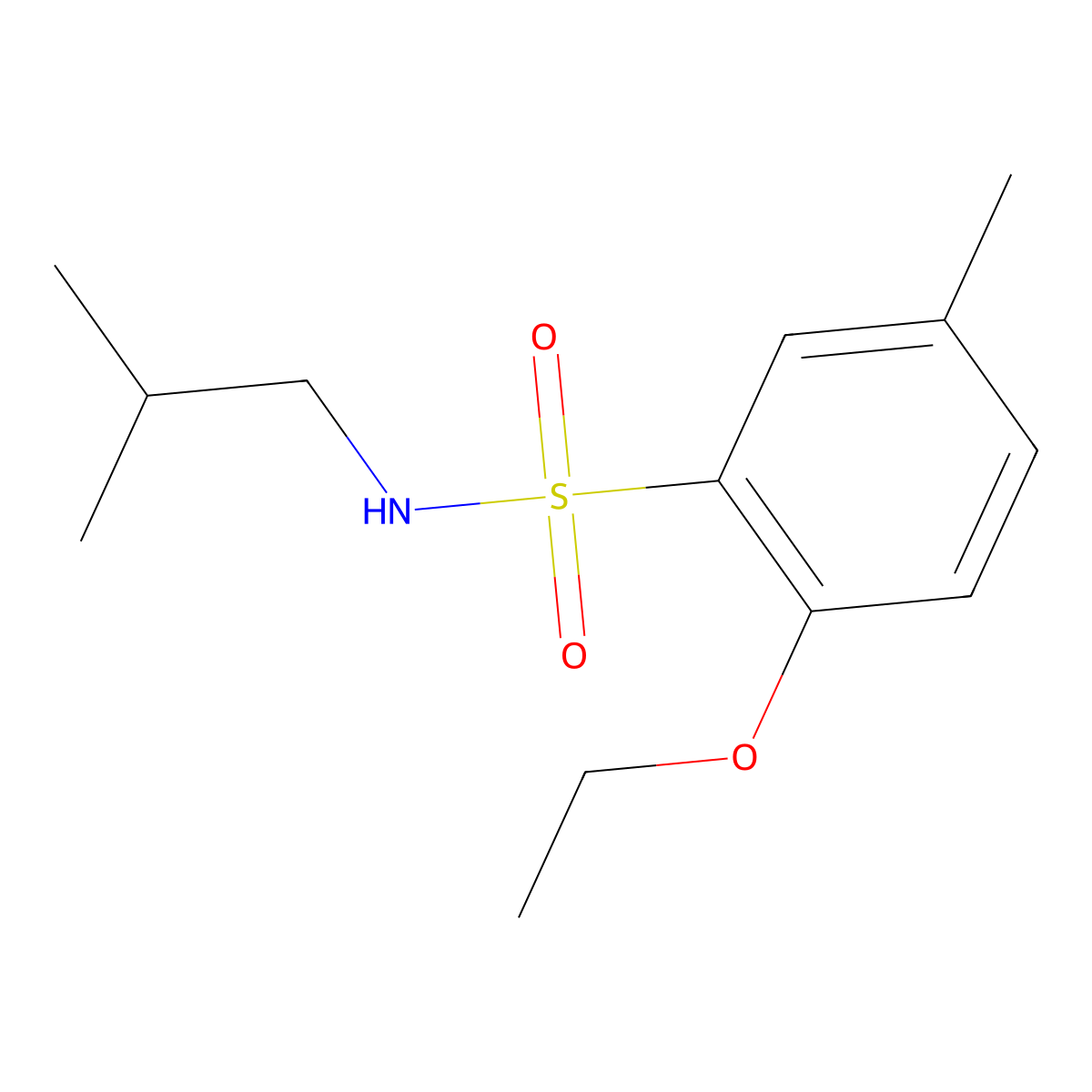 2-ethoxy-N-isobutyl-5-methylbenzenesulfonamide molecular structure, CAS 1206104-46-2