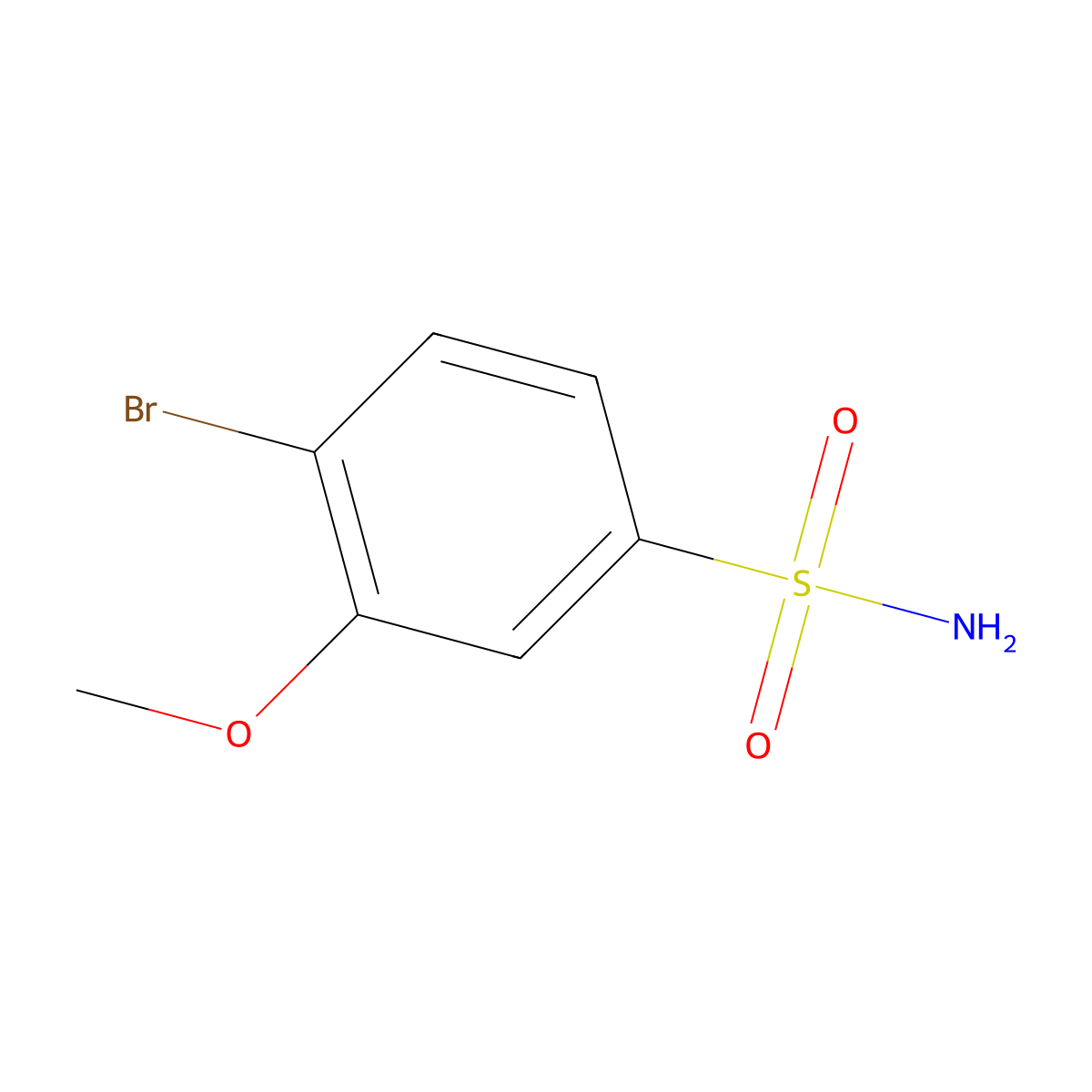 4-Bromo-3-methoxybenzene-1-sulfonamide molecular structure, CAS 1206104-66-6