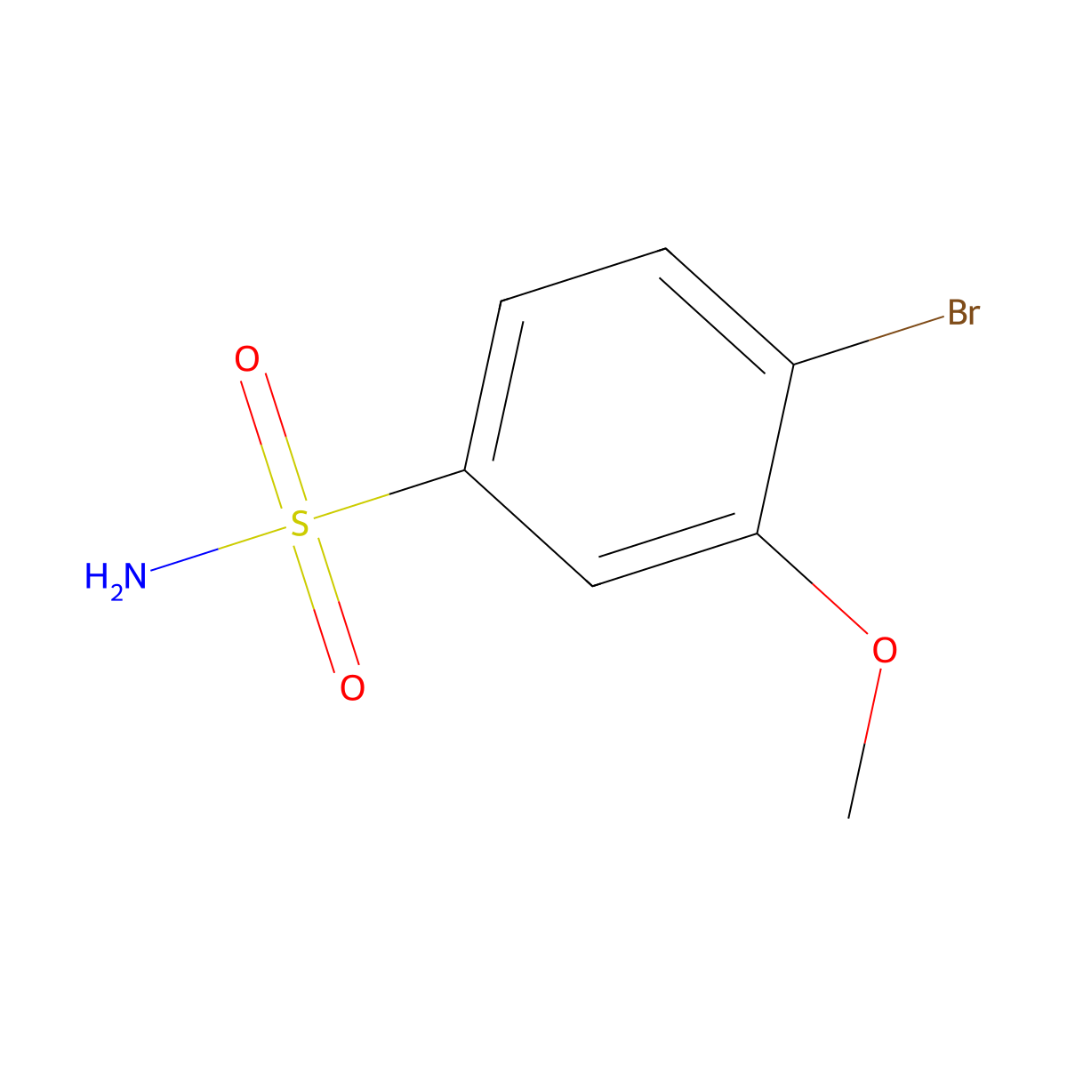 4-Bromo-3-methoxybenzene-1-sulfonamide molecular structure, CAS 1206104-66-6