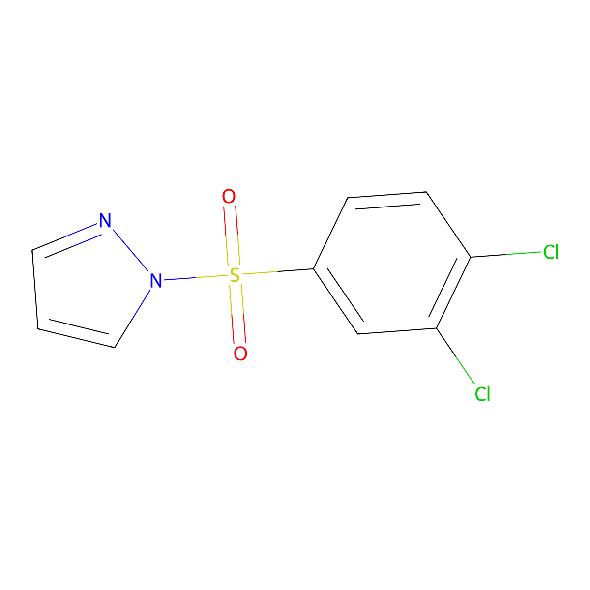 1-(3,4-dichlorobenzenesulfonyl)-1H-pyrazole molecular structure, CAS 1206104-75-7