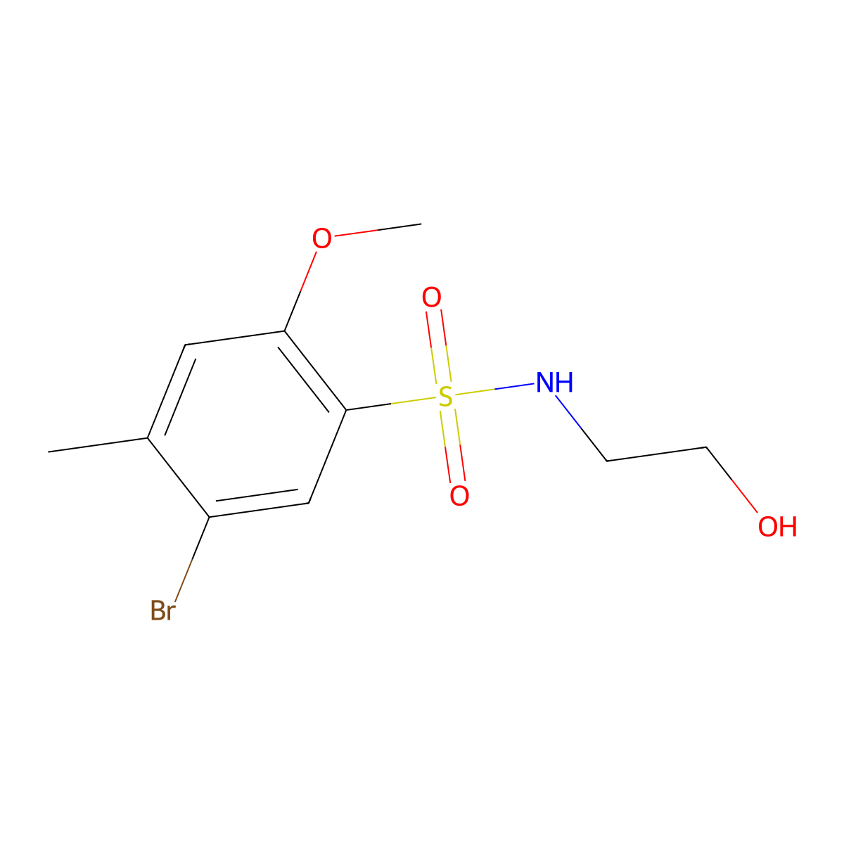[(5-Bromo-2-methoxy-4-methylphenyl)sulfonyl](2-hydroxyethyl)amine molecular structure, CAS 1206104-84-8