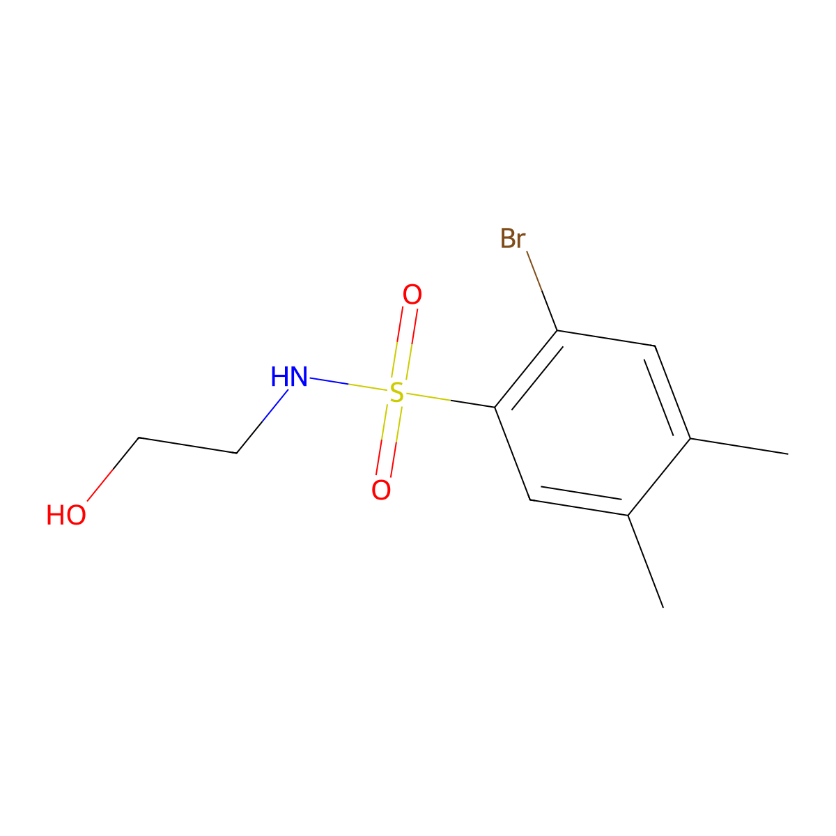 [(2-Bromo-4,5-dimethylphenyl)sulfonyl](2-hydroxyethyl)amine molecular structure, CAS 1206104-86-0