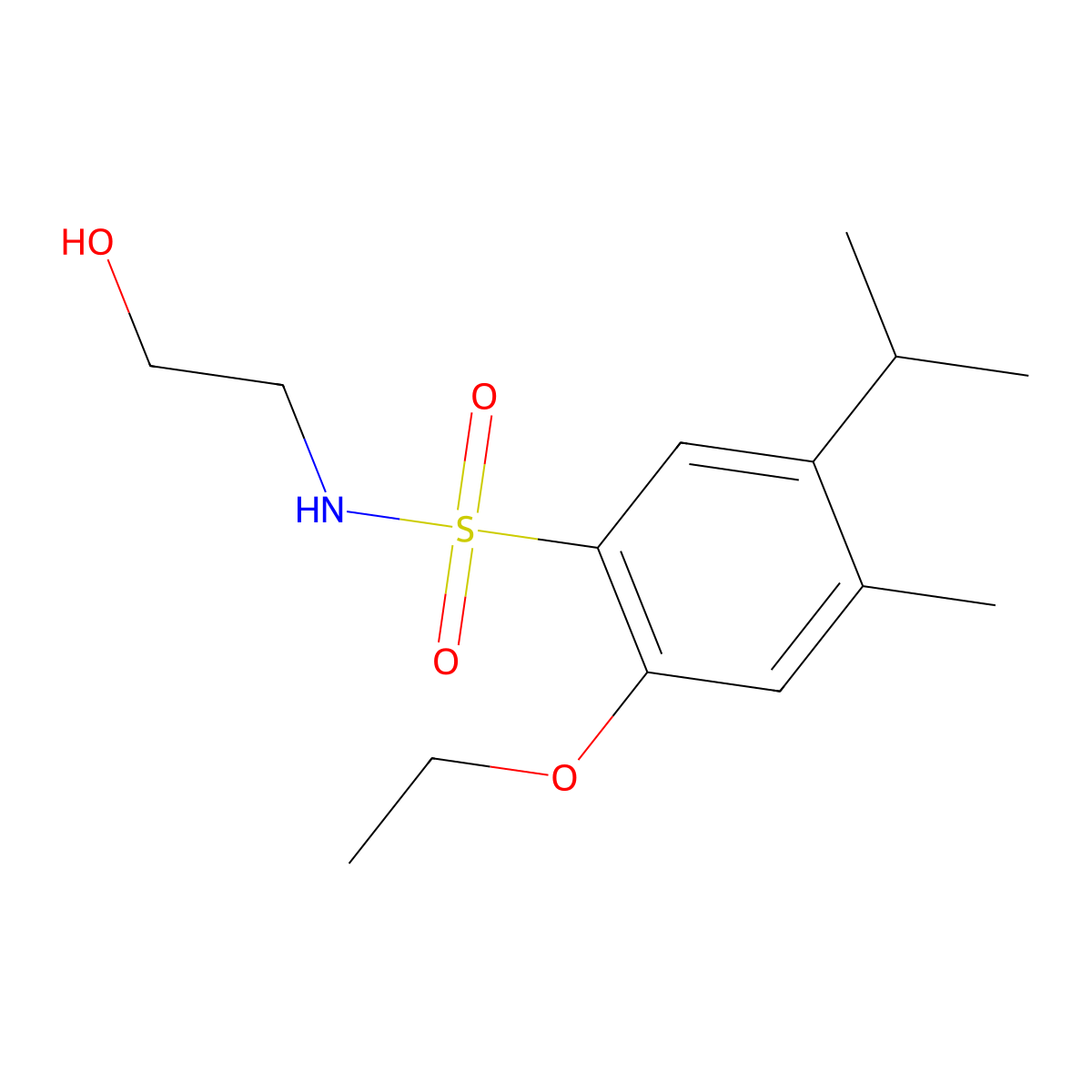 {[2-Ethoxy-4-methyl-5-(methylethyl)phenyl]sulfonyl}(2-hydroxyethyl)amine molecular structure, CAS 1206104-95-1