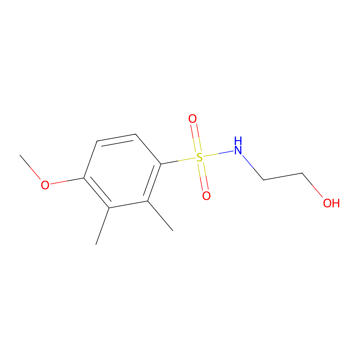 (2-Hydroxyethyl)[(4-methoxy-2,3-dimethylphenyl)sulfonyl]amine molecular structure, CAS 1206105-00-1