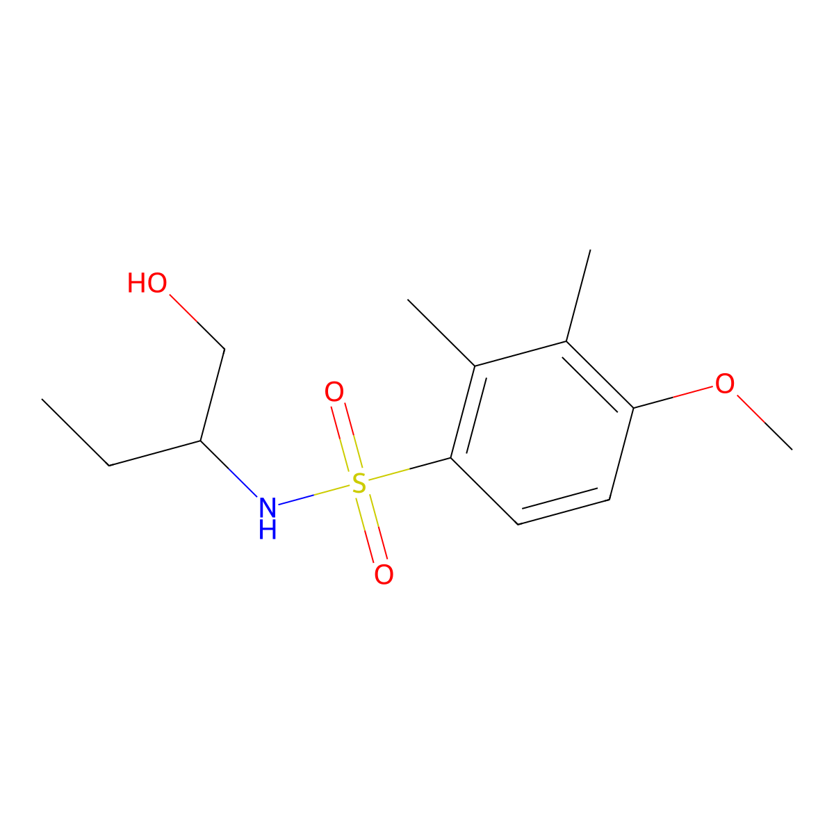 N-[1-(hydroxymethyl)propyl]-4-methoxy-2,3-dimethylbenzenesulfonamide molecular structure, CAS 1206105-20-5