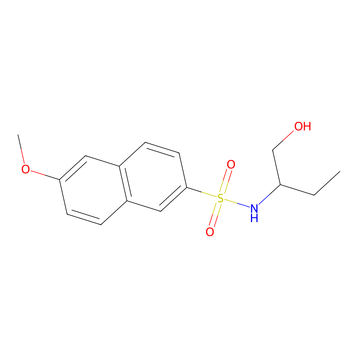 N-[1-(hydroxymethyl)propyl]-6-methoxy-2-naphthalenesulfonamide molecular structure, CAS 1206105-28-3