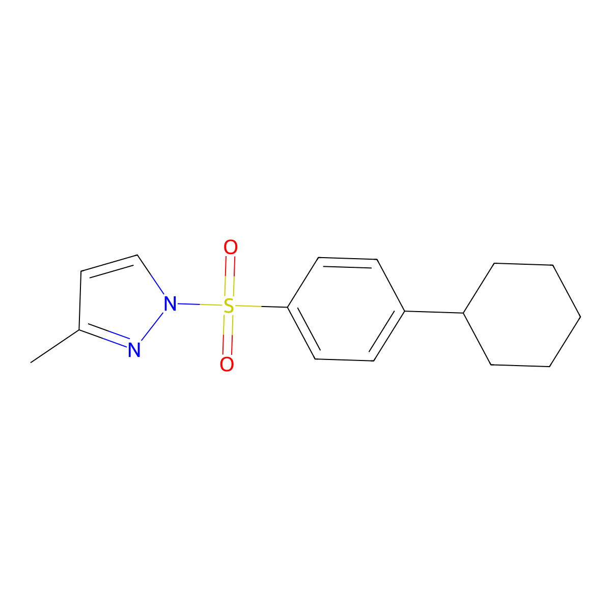 1-[(4-Cyclohexylphenyl)sulfonyl]-3-methylpyrazole molecular structure, CAS 1206105-36-3