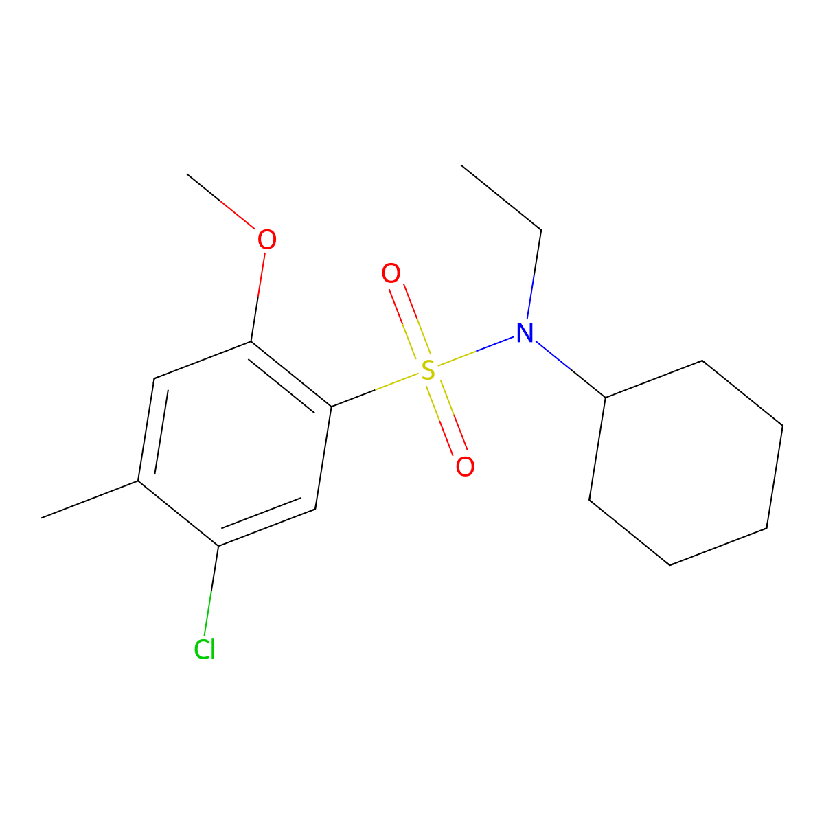 [(5-Chloro-2-methoxy-4-methylphenyl)sulfonyl]cyclohexylethylamine molecular structure, CAS 1206105-53-4