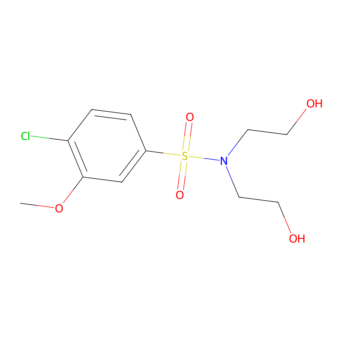 Bis(2-hydroxyethyl)[(4-chloro-3-methoxyphenyl)sulfonyl]amine molecular structure, CAS 1206105-54-5